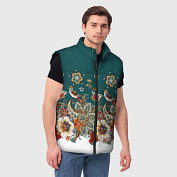 Мужской жилет Индийский орнамент с птицами, цвет: 3D-черный — фото 2