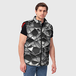Мужской жилет Чёрно-белая сетка, цвет: 3D-красный — фото 2
