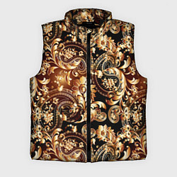 Мужской жилет Пейсли золотые узоры, цвет: 3D-черный
