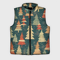 Мужской жилет Елки новый год, цвет: 3D-черный