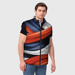 Мужской жилет Триколор из абстракции, цвет: 3D-черный — фото 2