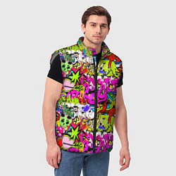 Мужской жилет Цветное граффити, цвет: 3D-светло-серый — фото 2