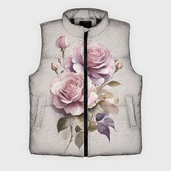Мужской жилет Нежные розовые розы на стене