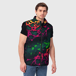 Мужской жилет Яркая абстракция в стиле камуфляжа, цвет: 3D-черный — фото 2