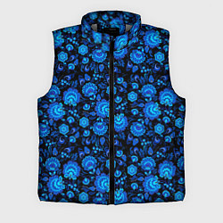 Мужской жилет Новогодняя гжельская роспись чёрный фон