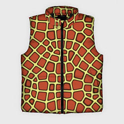 Мужской жилет Паттерн красных плит на жёлтом, цвет: 3D-черный