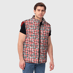 Мужской жилет Пересекаемые цветные полосы, цвет: 3D-красный — фото 2