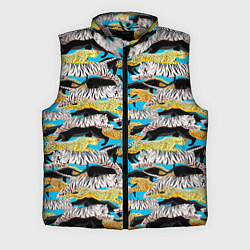 Мужской жилет Прыжок диких кошек, цвет: 3D-светло-серый