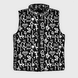 Мужской жилет Черно белые каракули паттерном, цвет: 3D-черный