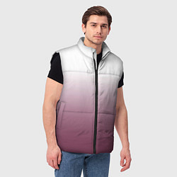 Мужской жилет Туманный градиент бело-бордовый, цвет: 3D-черный — фото 2