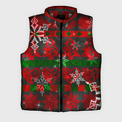 Мужской жилет Рождественские узоры ёлки и снежинки