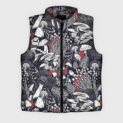Мужской жилет Разные грибы, цвет: 3D-красный