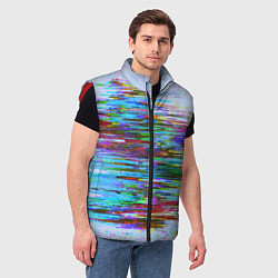 Мужской жилет Синий и красный глитч, цвет: 3D-красный — фото 2