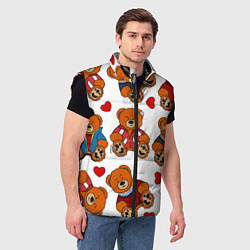 Мужской жилет Мишки с сердцами - персонажи из Слово пацана, цвет: 3D-черный — фото 2