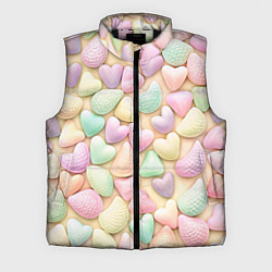 Мужской жилет Сердечки розовые конфетки, цвет: 3D-черный