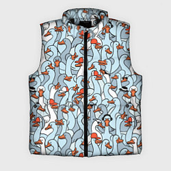 Мужской жилет Стадо гусей серо-голубых, цвет: 3D-черный