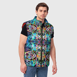 Мужской жилет Фрактальный орнамент, цвет: 3D-красный — фото 2