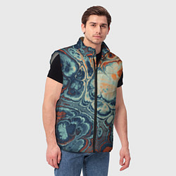 Мужской жилет Абстрактный разноцветный узор, цвет: 3D-светло-серый — фото 2
