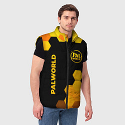 Мужской жилет Palworld - gold gradient вертикально, цвет: 3D-черный — фото 2