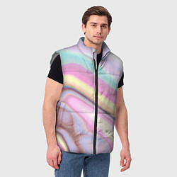 Мужской жилет Розово-голубой мрамор, цвет: 3D-светло-серый — фото 2