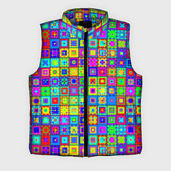 Мужской жилет Узор из разноцветных квадратов, цвет: 3D-светло-серый