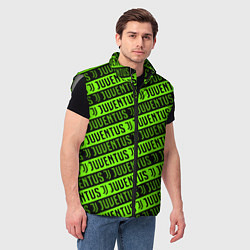 Мужской жилет Juventus green pattern sport, цвет: 3D-светло-серый — фото 2