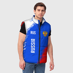 Мужской жилет Триколор и герб России, цвет: 3D-красный — фото 2