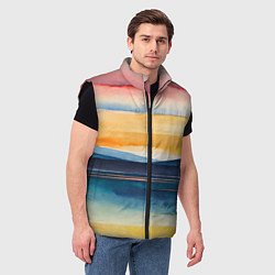 Мужской жилет Акварельный бриз, цвет: 3D-черный — фото 2