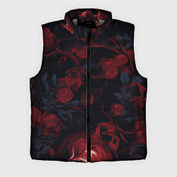 Мужской жилет Черепа и алые розы