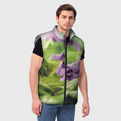 Мужской жилет Геометрический пейзаж фиолетовый и зеленый, цвет: 3D-светло-серый — фото 2