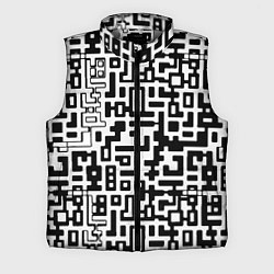 Мужской жилет Чёрно-белая глитч инфекция, цвет: 3D-светло-серый