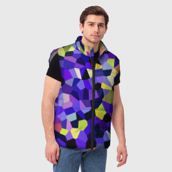 Мужской жилет Мозаика фиолетовая, цвет: 3D-светло-серый — фото 2