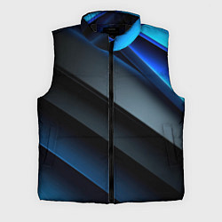 Мужской жилет Темная синяя стильная абстракция на черном фоне