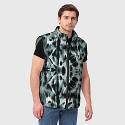 Мужской жилет Тай дай зелёный, цвет: 3D-светло-серый — фото 2