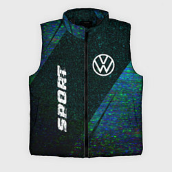 Мужской жилет Volkswagen sport glitch blue, цвет: 3D-черный