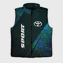 Мужской жилет Toyota sport glitch blue, цвет: 3D-черный