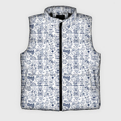 Мужской жилет Человечки и животные скетч, цвет: 3D-черный