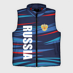 Мужской жилет Россия - blue stripes, цвет: 3D-красный