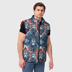 Мужской жилет Волчки эпичный паттерн, цвет: 3D-красный — фото 2