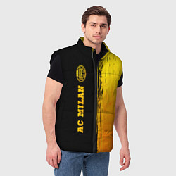 Мужской жилет AC Milan - gold gradient по-вертикали, цвет: 3D-черный — фото 2