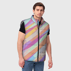 Мужской жилет Пастельная диагональ аниме, цвет: 3D-светло-серый — фото 2
