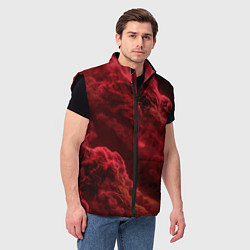 Мужской жилет Красный густой дым инферно - inferno red, цвет: 3D-черный — фото 2