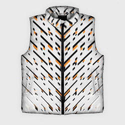 Мужской жилет Чёрные и жёлтые полосы на белом фоне, цвет: 3D-светло-серый