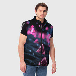 Мужской жилет Абстрактный космос фантастика, цвет: 3D-светло-серый — фото 2