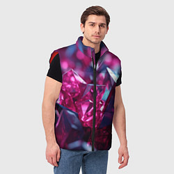 Мужской жилет Яркие розовые хрусталики, цвет: 3D-красный — фото 2