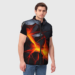 Мужской жилет Камни в разломе красный свет, цвет: 3D-светло-серый — фото 2