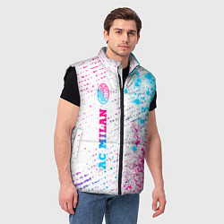 Мужской жилет AC Milan neon gradient style по-вертикали, цвет: 3D-черный — фото 2