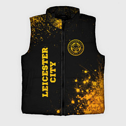 Мужской жилет Leicester City - gold gradient вертикально, цвет: 3D-черный