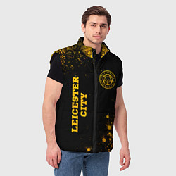Мужской жилет Leicester City - gold gradient вертикально, цвет: 3D-черный — фото 2