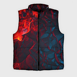 Мужской жилет Темная абстракция с разломом красных плит, цвет: 3D-черный